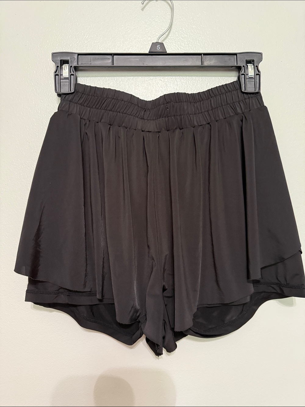 SHEIN Black Layered Flowy Athletic Shorts